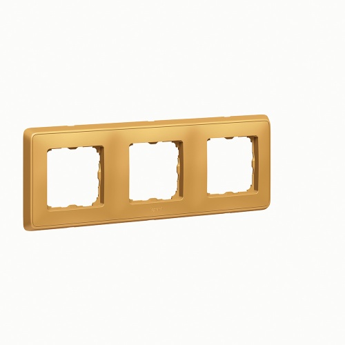 Рамка - Cariva - 3 поста - горизонтальный/вертикальный монтаж - матовое золото | код 773663 |  Legrand